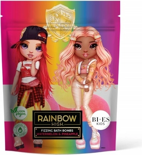 Bombe efervescente pentru baie Rainbow High pepene și ananas 6×55 g