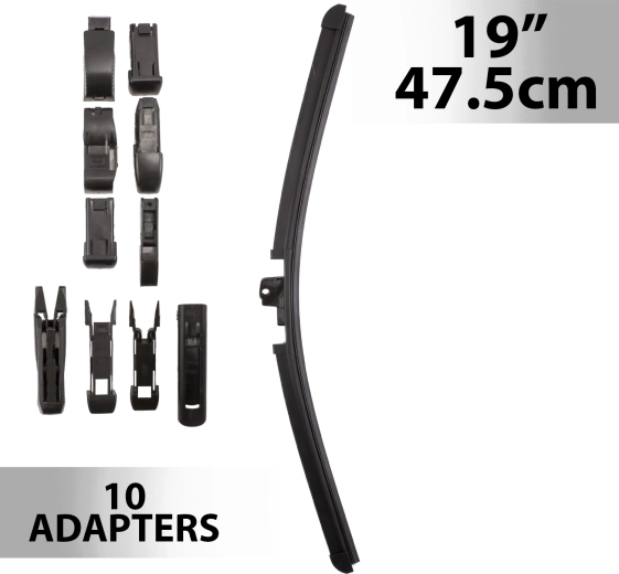 Ștergător Carguard de 19 inch / 47,5 cm cu 10 adaptoare