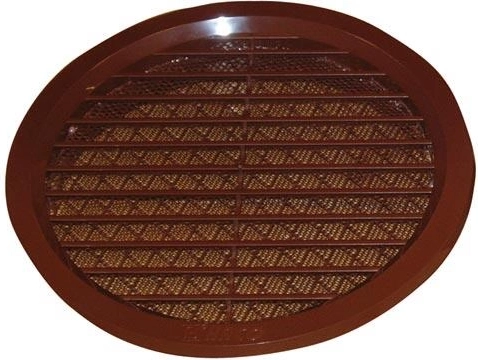 Grilă de ventilație din plastic cu plasă, diametru 125 mm – Maro