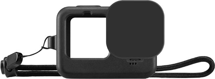 Husă din silicon Puluz pentru GoPro HERO12/11/10/9 Black cu capac pentru obiectiv și curelușă - 1 bucată