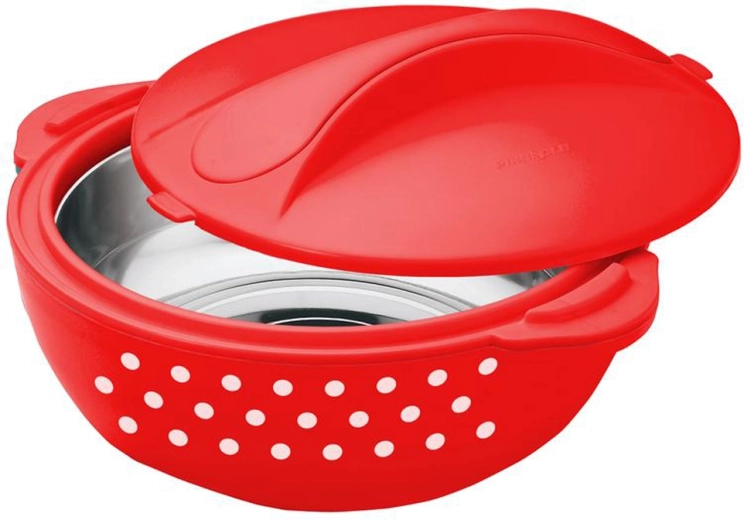 Termocaserolă 5 l roșie cu buline albe