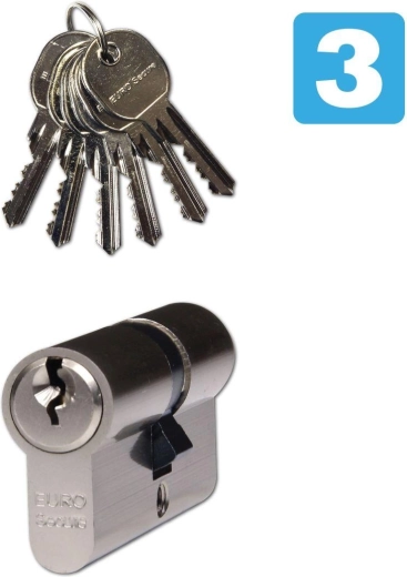 Butuc cilindric 45+45 mm, 6 chei, RC3, nichel mat RICHTER