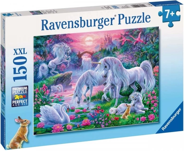 Puzzle Ravensburger Unicorni în strălucirea apusului 150 piese