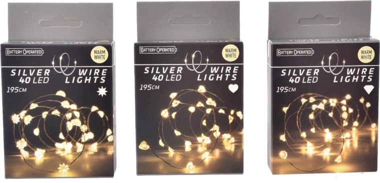 Ghirlandă luminoasă LED galbenă, 40 LED (3 variante)