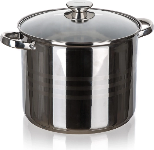 Oală din inox LIVING 26 cm cu capac din sticlă 11,1 l