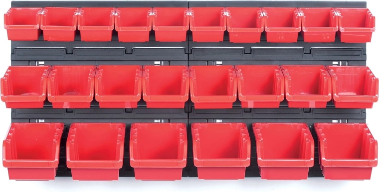 Panou suspendat cu 24 de cutii pentru unelte ORDERLINE 800 × 165 × 400 mm