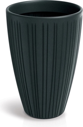 Ghiveci înalt cu nervuri Fero Round High 48 cm – gri închis