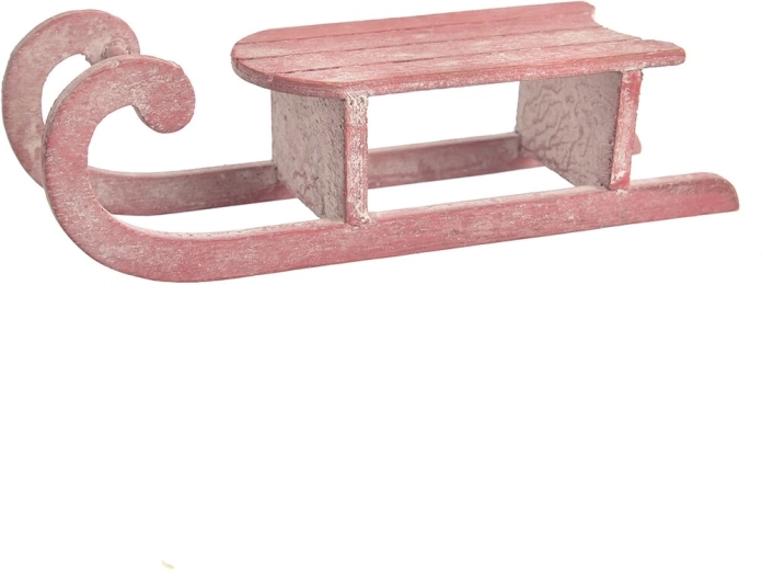 Săniuțe din lemn roșii – decorațiune 20 cm