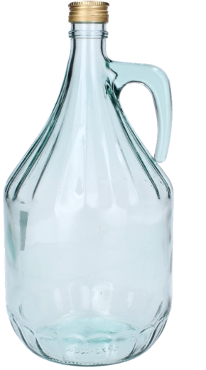 Damejană de sticlă 3 l cu capac metalic filetat
