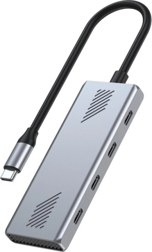 Hub USB‑C 4× USB‑C 10 Gb/s, USB 3.2 Gen 2, construcție metalică