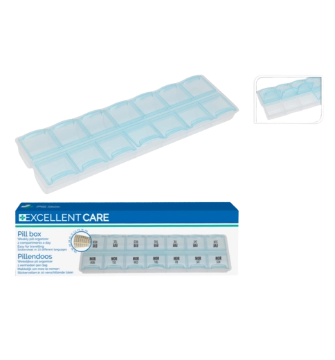 Dozator săptămânal de medicamente cu 4 compartimente pe zi