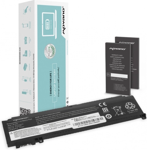 Baterie Movano pentru Lenovo ThinkPad T460s și T470s (față) 2000 mAh 23 Wh