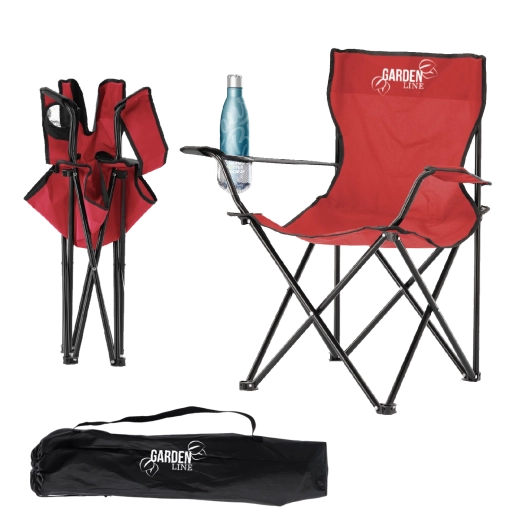 Scaun pliabil pentru camping și pescuit roșu 50 × 50 × 80 cm