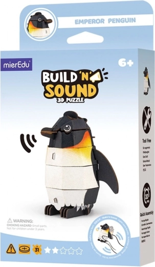 Puzzle 3D MierEdu Construiește și ascultă – pinguin