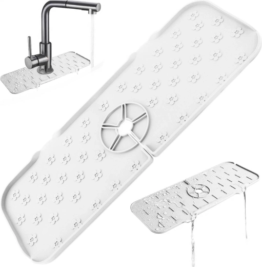 Da24b covoraș din silicon pentru chiuvetă alb