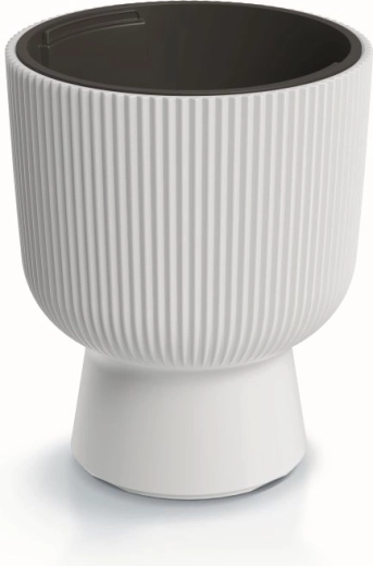 Ghiveci Milly cu inserție 24 cm – ghiveci alb din plastic pentru flori