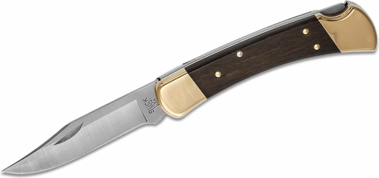 Buck 110 Hunter Lockback briceag pliabil 9,5 cm, abanos + teacă din piele