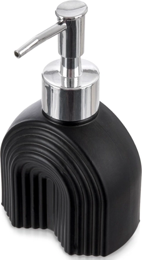 Dozator de săpun din sticlă, negru, 180 ml