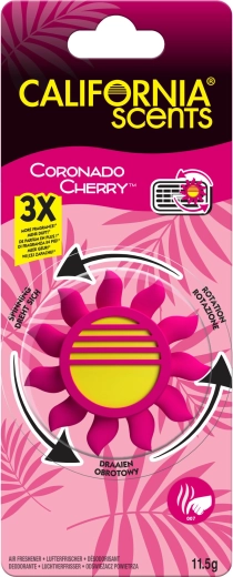 Odorizant auto pentru grila de ventilație CALIFORNIA SCENTS Coronado Cherry cu mecanism rotativ