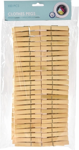 Clemă de rufe din bambus 100 buc