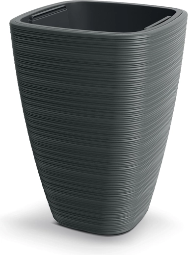 Ghiveci Vena Square 38,8 cm – ghiveci din plastic gri închis cu inserție