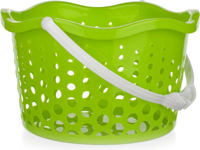Coș suspendat pentru clești de rufe verde, plastic, diametru 19 cm