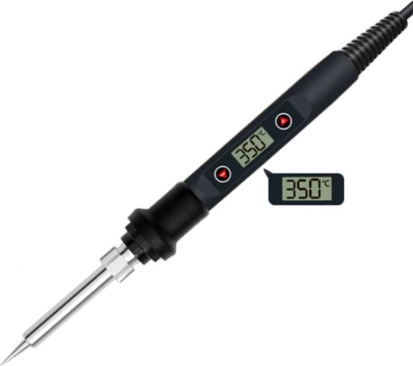 Letcon electric de lipit de precizie 60 W cu reglaj de temperatură și afișaj LCD - 1 bucată