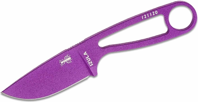 ESEE Izula – cuțit de gât violet din oțel carbon cu teacă albă