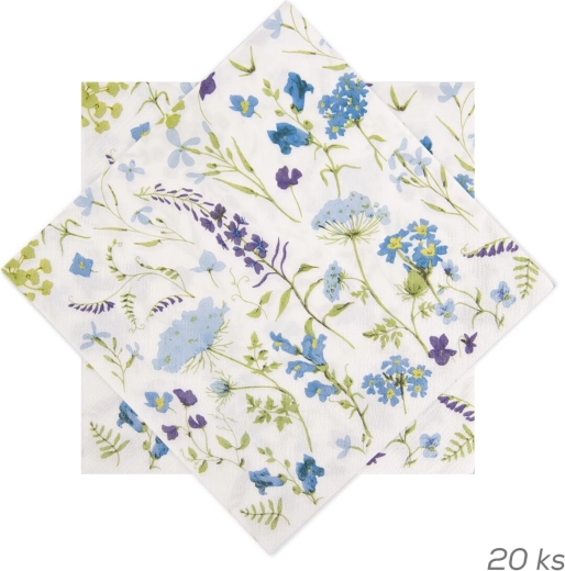 Șervețele din hârtie cu motiv floral, mov, 33 × 33 cm, 20 buc.