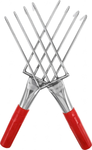 Cultivator manual de grădină (mini greblă) cu 4 dinți, 32 cm