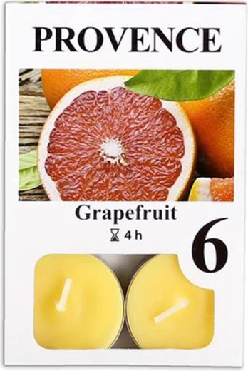 Lumânări parfumate tip pastilă Provence cu grapefruit, 6 buc.