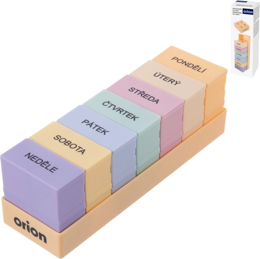 Organizator săptămânal pentru medicamente din plastic UH cu 4 compartimente pe zi (CZ)