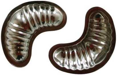 Forme pentru cornulețe mici, 20 bucăți, tablă cositorită