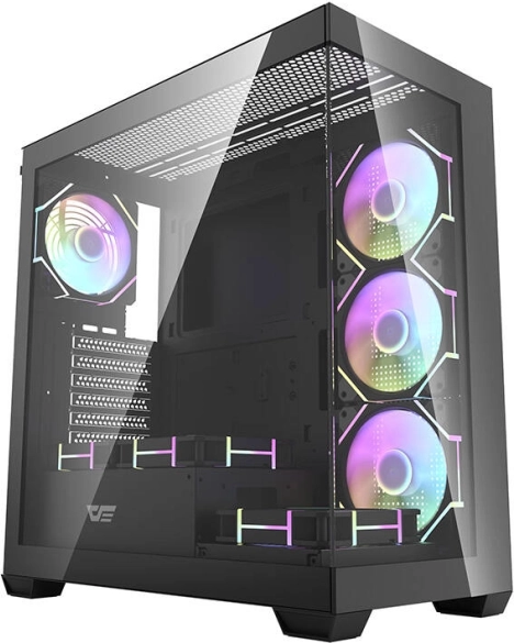 Carcasă PC Darkflash DS900, neagră, cu 7 ventilatoare ARGB