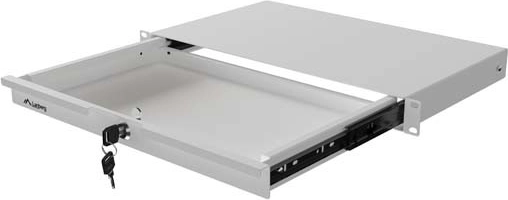 Sertar încuiabil Lanberg pentru rack 19" 1U, 270 mm, gri