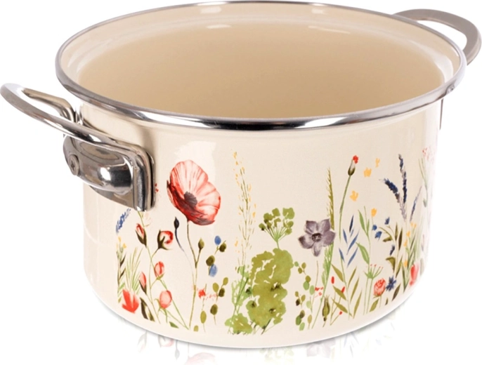 Oală emailată crem Maki 22 cm, 4 l