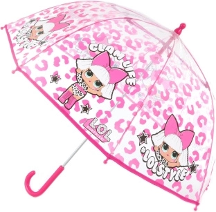 Umbrelă manuală transparentă cu motiv L.O.L.