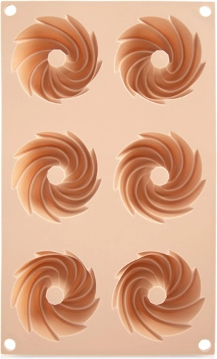 Formă din silicon pentru brioșe și mini gugulufi cu tub central, bej 28 × 17 × 3 cm