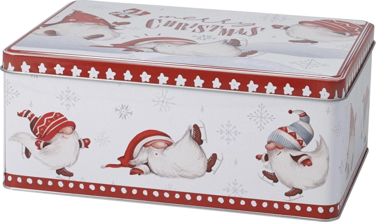 Cutii metalice de Crăciun cu spiriduși – set 3 buc.
