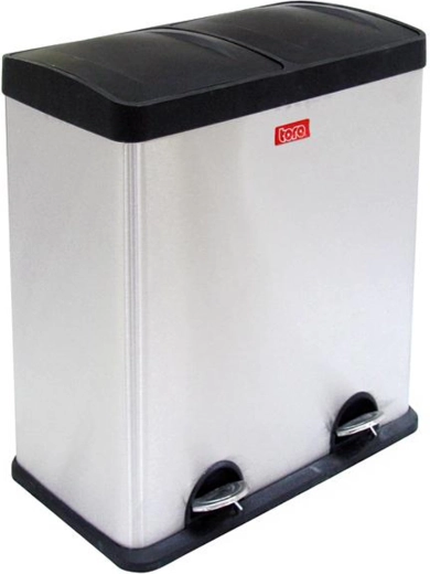 Coș din inox cu pedală pentru colectarea selectivă TORO 60 l
