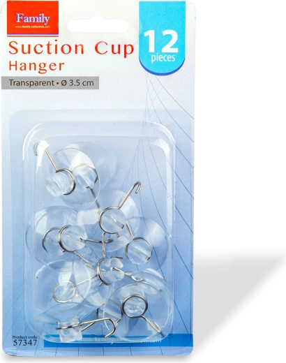 Cârlige transparente cu ventuză de 3,5 cm, set de 12 bucăți
