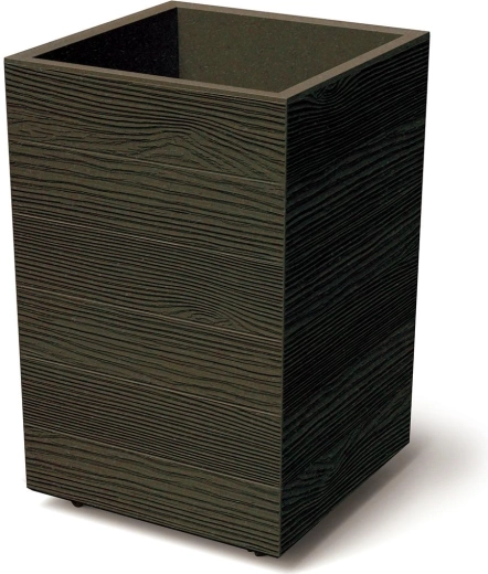 Ghiveci din plastic cu inserție și roți Prosperplast Madera Square 38,5 cm, decor lemn