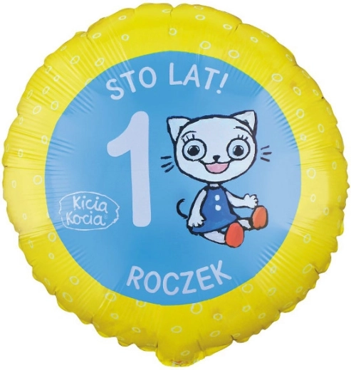 Balon folie Kicia Kocia cifra 1 (46 cm)
