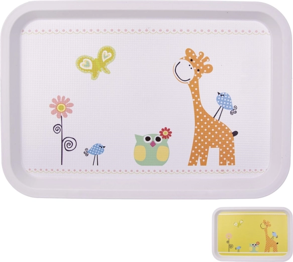 Tavă din plastic Toya cu motiv de girafă 30,5 × 21 cm (mix)