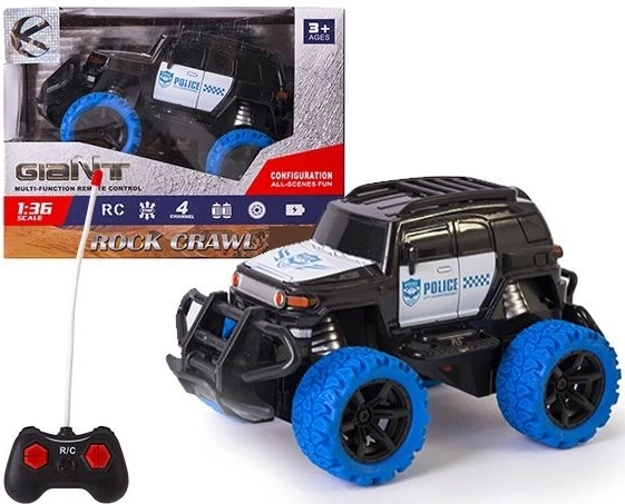 Mașinuță off-road mică telecomandată, poliție - 1 bucată