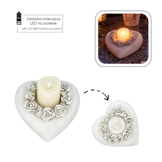 Decorațiune comemorativă Lumină a memoriei LED în formă de inimă - 1 bucată