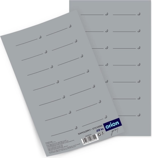 Etichete autocolante pentru recipiente de condimente Grey dreptunghiulare goale 28 buc gri CZ/SK