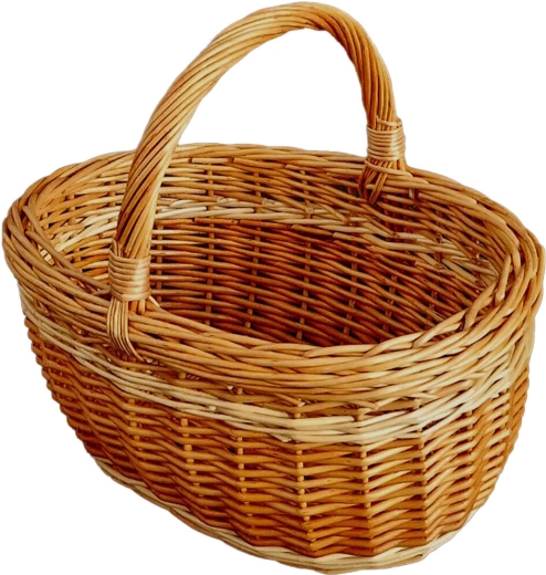 Coș pentru fructe mic din nuiele lăcuite 32 × 28 × 25 cm