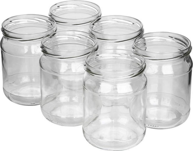 Set de 6 borcane din sticlă pentru conserve 520 ml