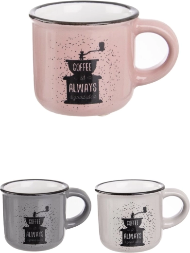 Ceașcă ceramică pentru espresso „Coffee is always a good idea” 90 ml, mix